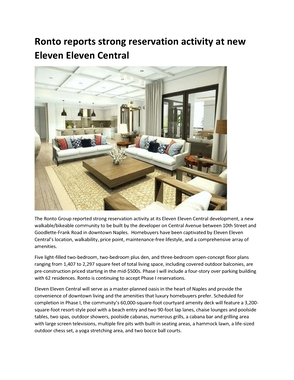 Ronto reports strong reservation activity at new Eleven Eleven Central.pdf