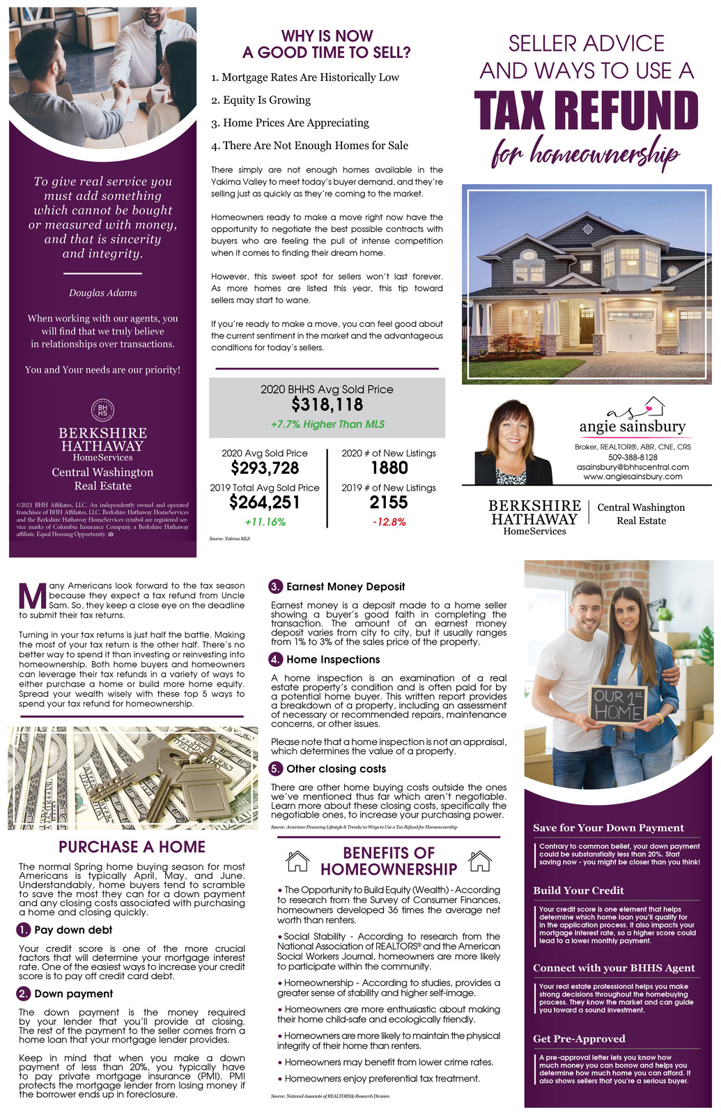 Seller Advice and Tax Refund for Homeownership