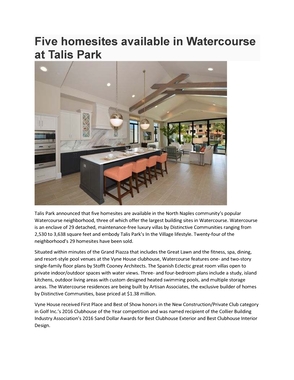 Five homesites available in Watercourse at Talis Park.pdf