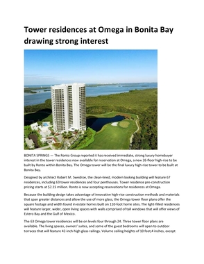Tower residences at Omega in Bonita Bay drawing strong interest.pdf