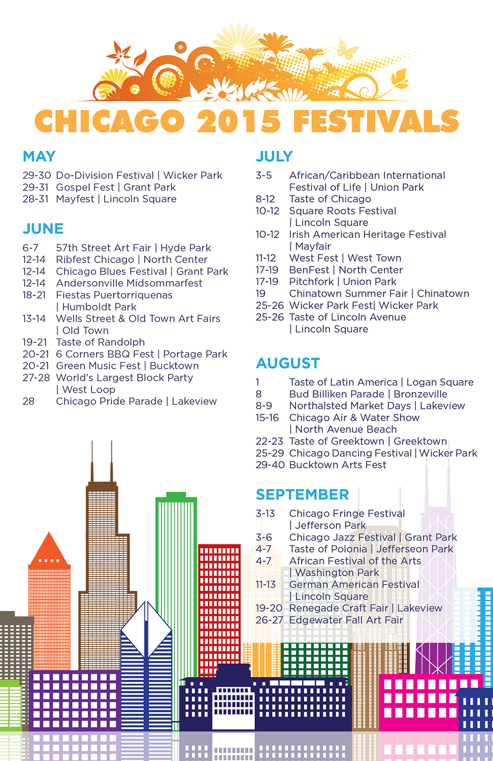 Chicago 2015 Summer Festivals