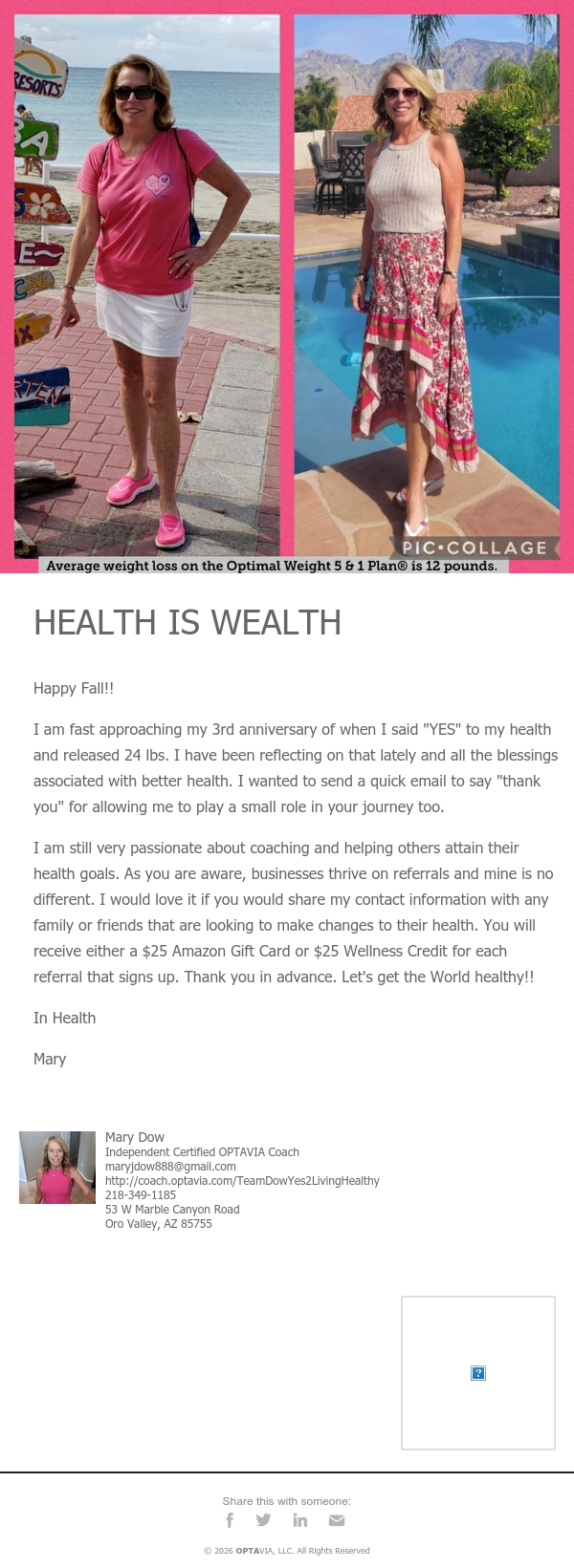 A message from your OPTAVIA Coach