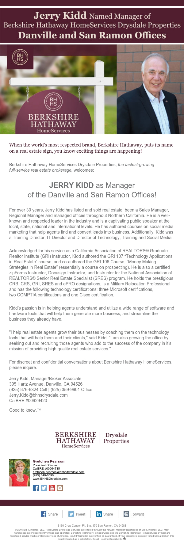 Jerry Kidd Named Drysdale Properties Sales Manager