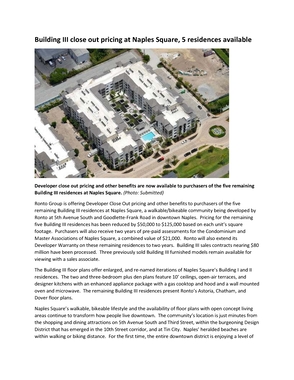 Building III close out pricing at Naples Square.pdf
