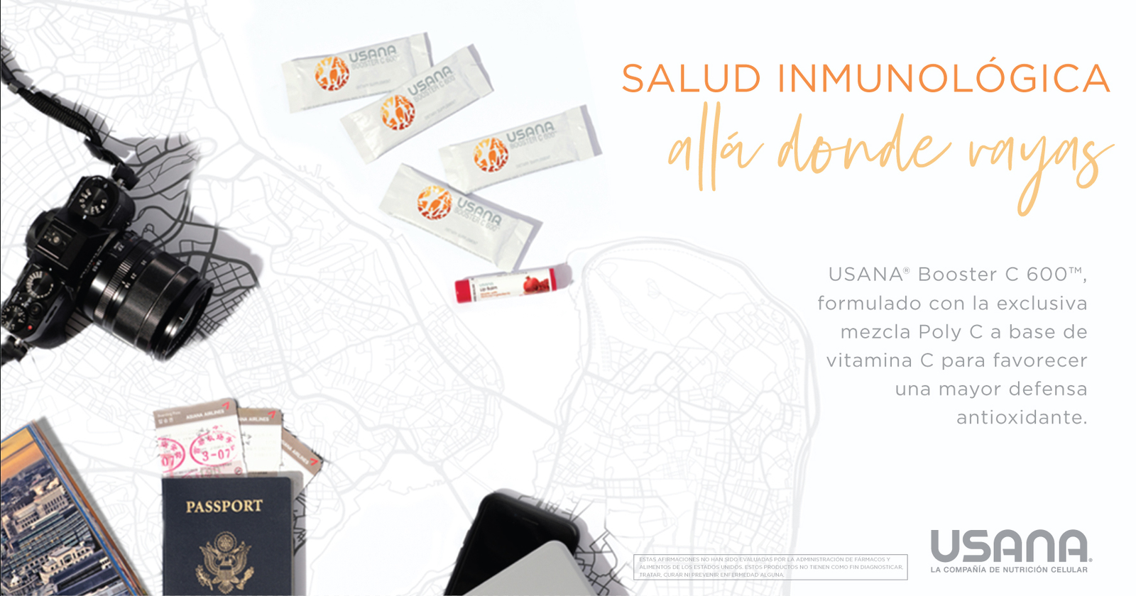 Salud cuando viajas: USANA Booster C 600 - Material para compartir en redes sociales