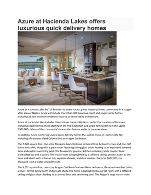 Azure at Hacienda Lakes offers luxurious quick delivery homes.pdf